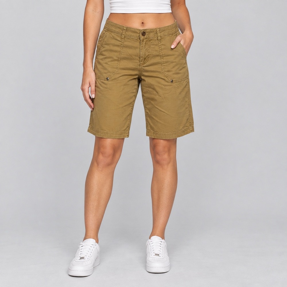 Prana Shorts Women 4 Brown Halle Bermuda Stretch Ripstop Hiking Outdoor Utility